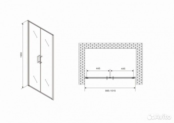 Душевая дверь Abber Sonnenstrand AG04100BC 100 см