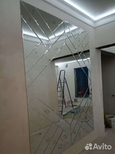 Зеркало панно ромбики настенной