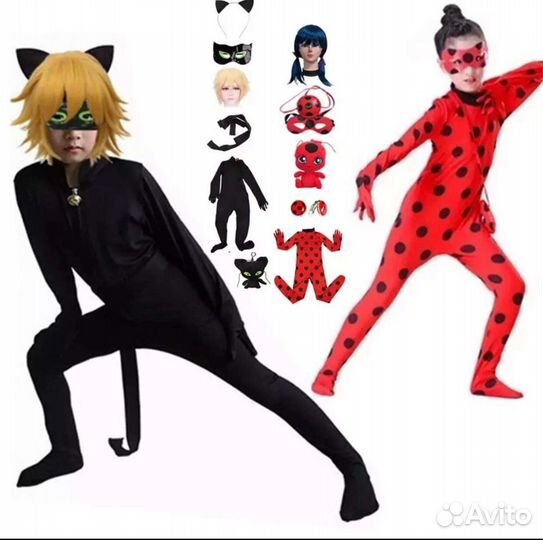 Костюм Леди Баг Супер Кот, талисманы