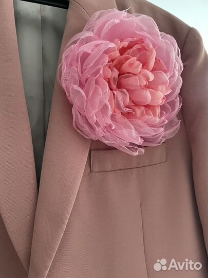 Брошь -цветок из ткани 19 см