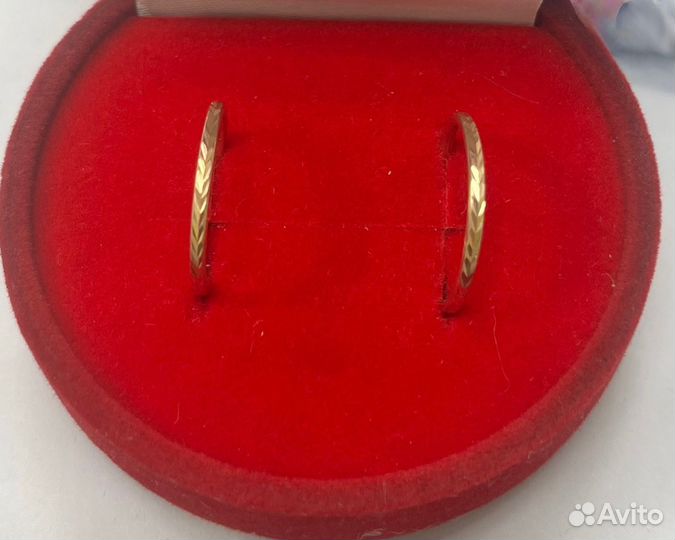 Серьги кольца золотые 585