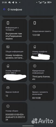 DOOGEE S100, 12/256 ГБ