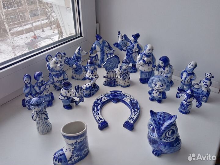 Статуэтки Гжель, фарфор