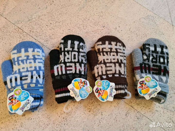 Варежки на мальчика 6-8 лет