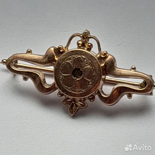 Антикварная брошка шаум гольд с клеймом