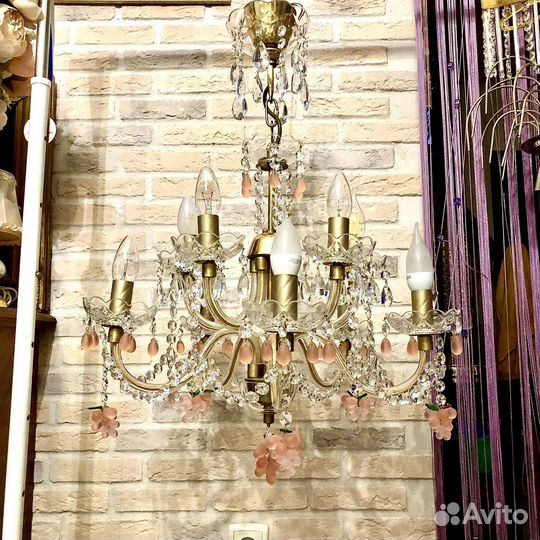 Люстра с хрустальным виноградом Чехия