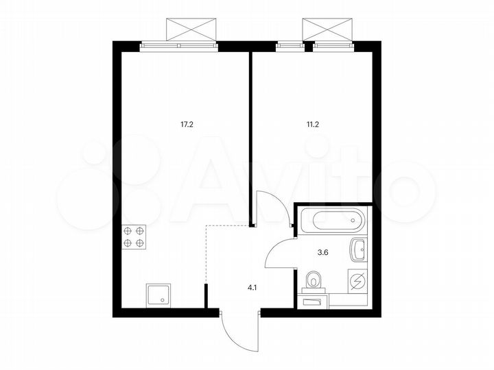1-к. квартира, 36,1 м², 6/33 эт.