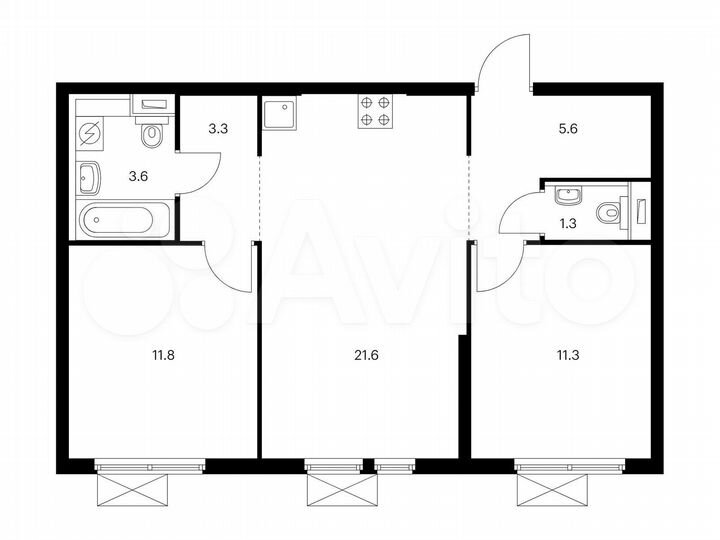 2-к. квартира, 58,5 м², 19/33 эт.