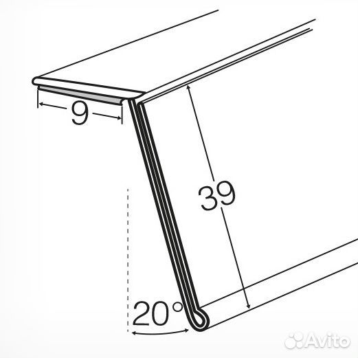Ценникодержатель полочный самоклеющийся HEL39 дли