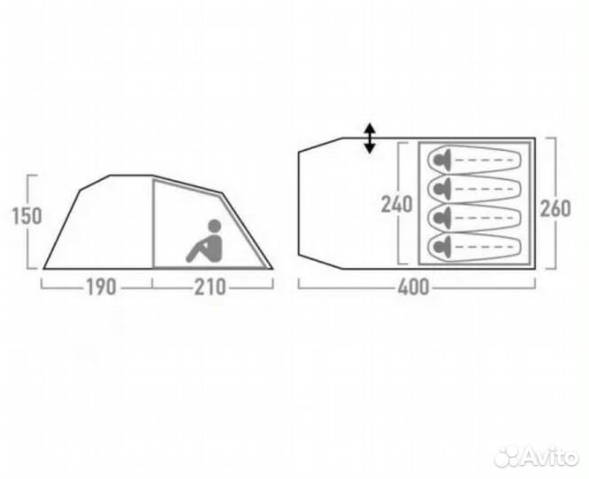 Палатка 4 местная Outventure Ottawa 4