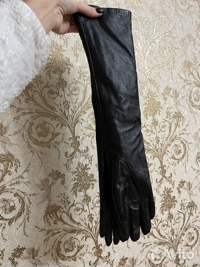 Перчатки женские длинные натуральная кожа