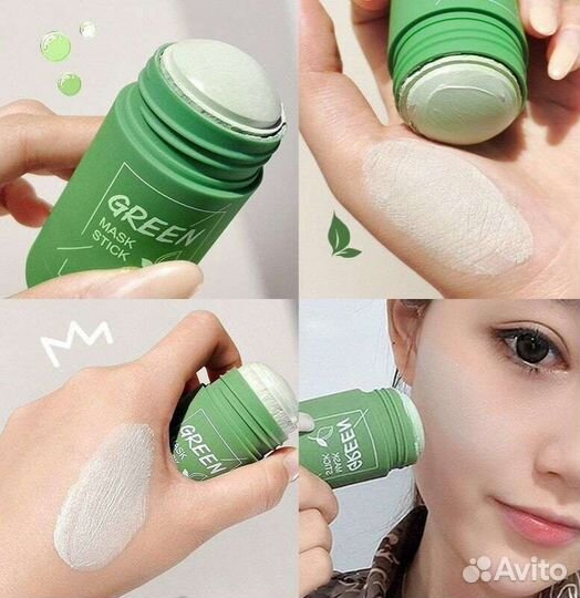Зеленая маска-стик для лица
