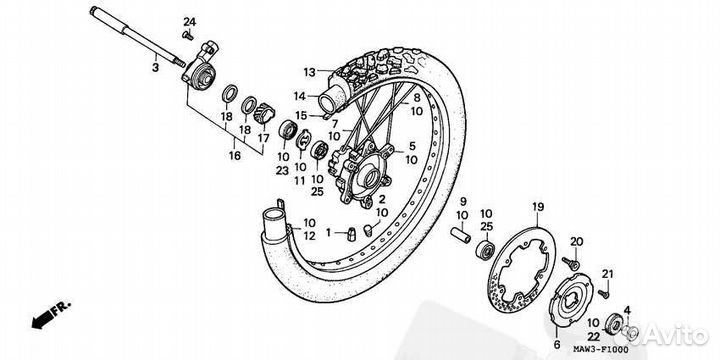 Шестерня спидометра Honda 44806-KF0-000