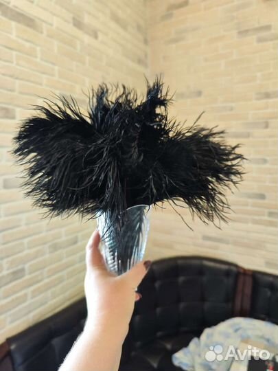 Перья для декорации черного цвета