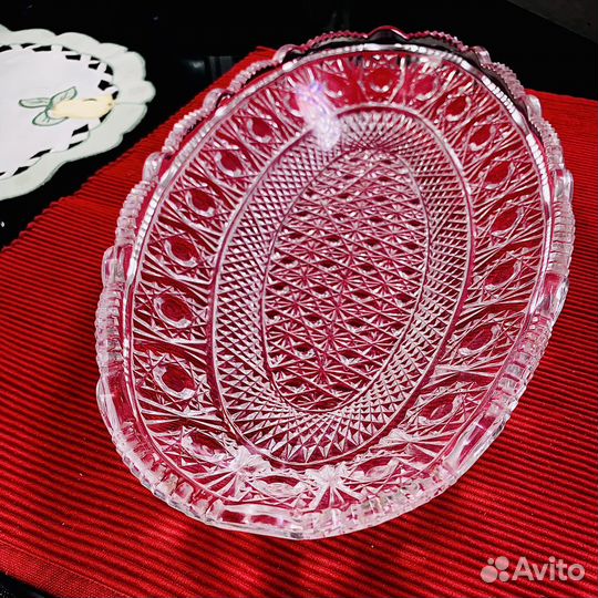 Большая Винтаж Богемия Хрусталь ваза/ салатник
