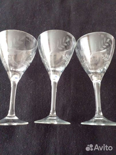 Фужеры стекло винтаж СССР 3 шт
