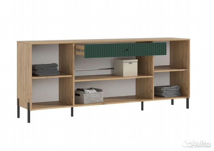 Оливия Комод (металл) (Дуб Крафт, Браш Мени Грин)