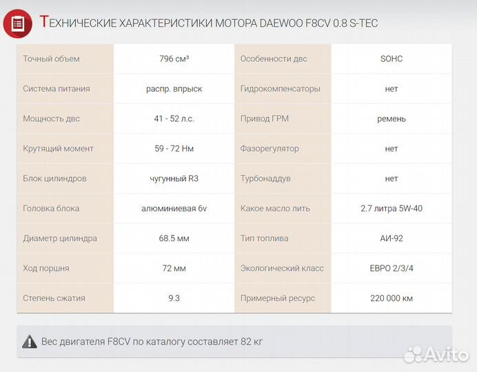 Двигатель Daewoo Matiz 0.8л. F8CV