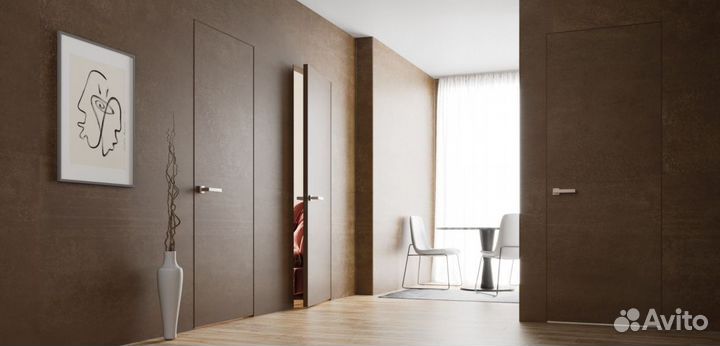 Двери межкомнатные скрытые под покраску, отделку