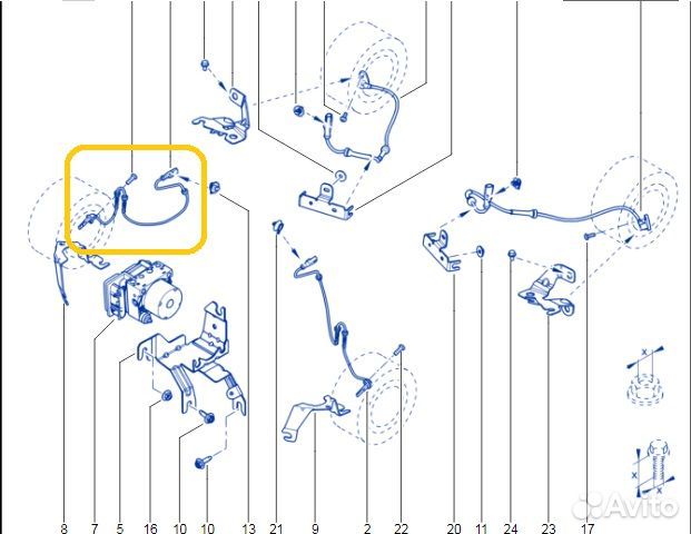 Датчик abs передний правый Renault Arkana H4ME441