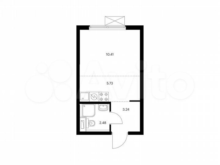 Квартира-студия, 21,9 м², 2/33 эт.
