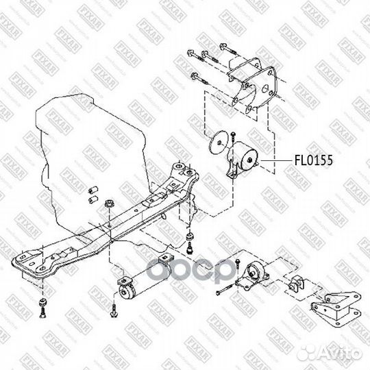 Опора двигателя nissan almera -05 задн. FL0155