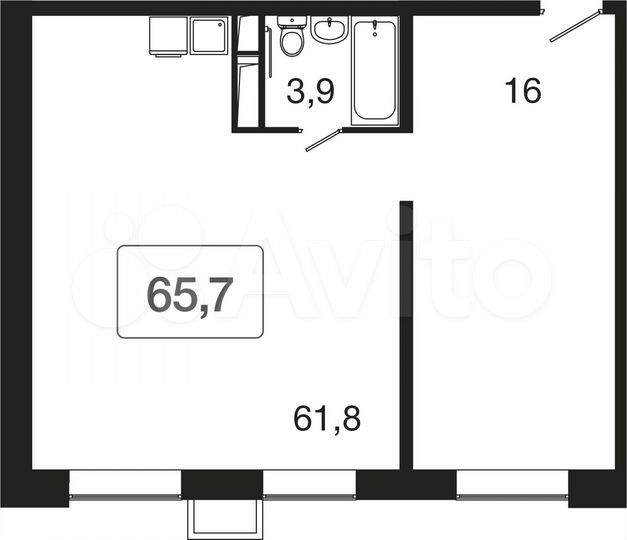 2-к. квартира, 65,7 м², 25/25 эт.