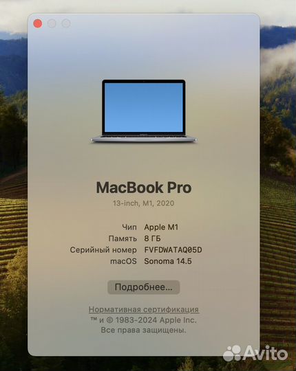 Apple Macbook Pro 13 2020 M1 8gb 256gb