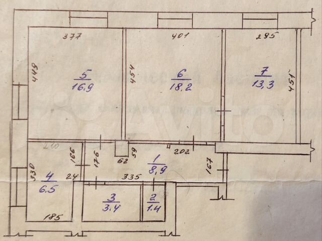 3-к. квартира, 68,6 м², 1/4 эт.