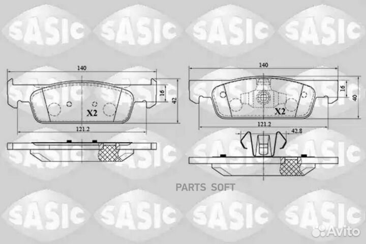 Sasic 6214029 Колодки тормозные дисковые (комплект