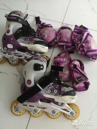 Роликовые коньки детские с защитой