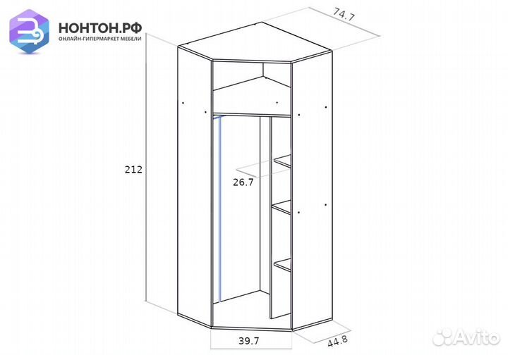 Шкаф Белла угловой сандал светлый