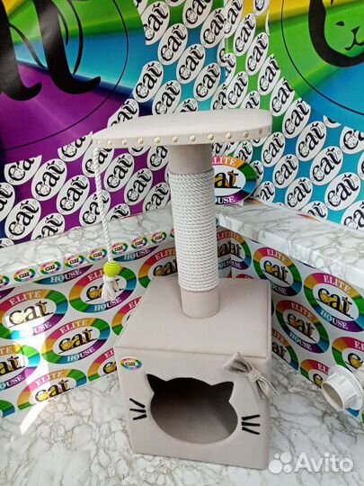 Домик для кошки, когтеточка, комплекс когтеточка