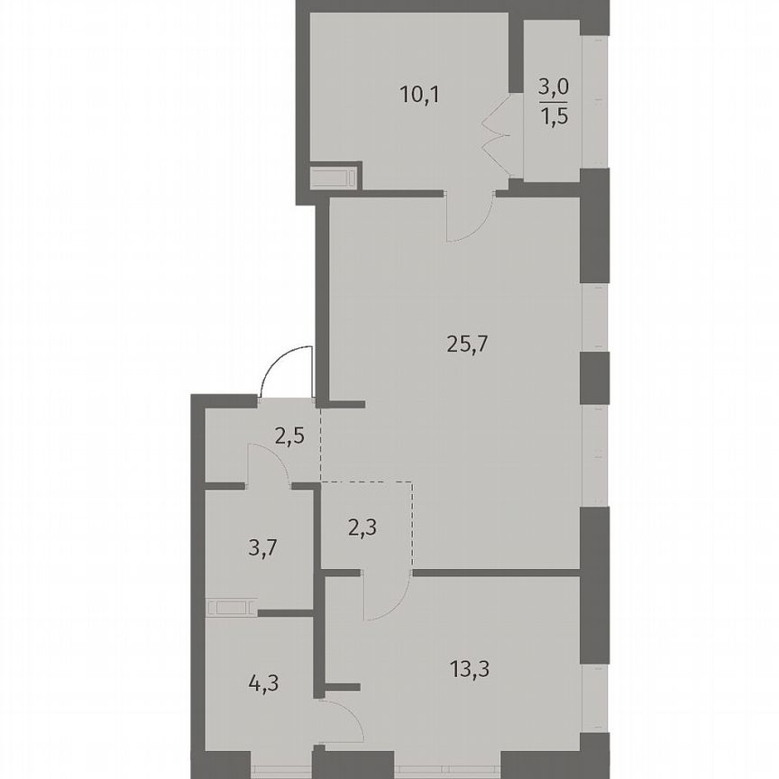 2-к. квартира, 63,5 м², 5/12 эт.