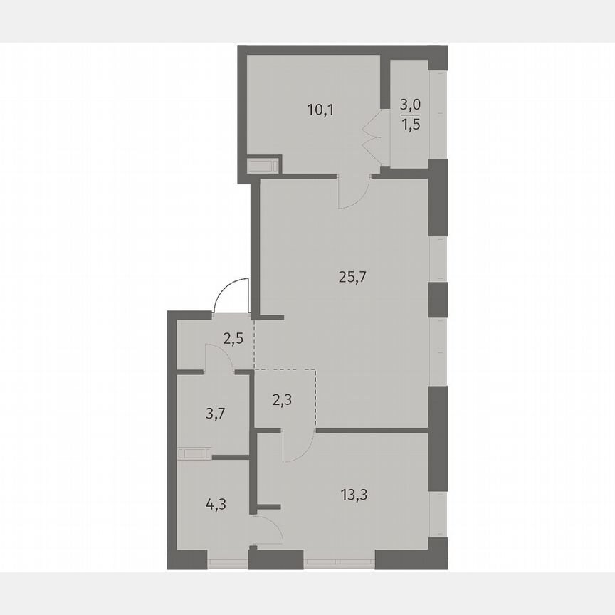 2-к. квартира, 63,5 м², 5/12 эт.