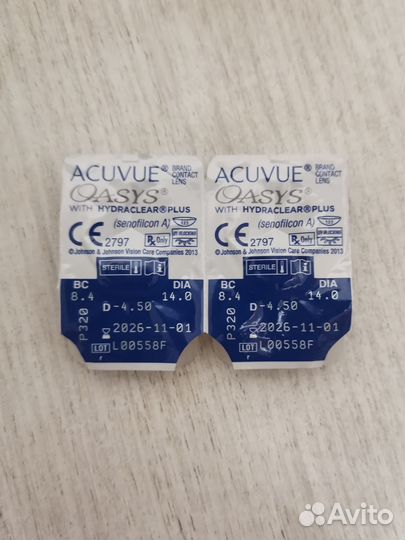 Линзы контактные acuvue oasys двухнедельные -4,5