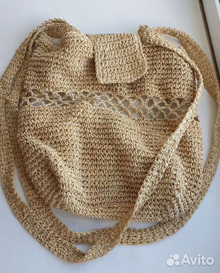 Cумка авоська с подкладом, плетёная
