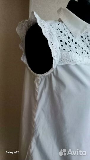 Блузка белая хлопок 46р