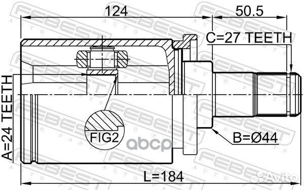 Шрус внутренний перед лев 1911F30LH Febest
