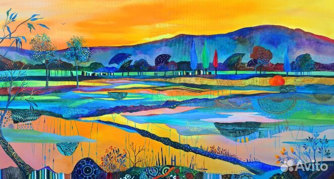 Абстракция маслом на холсте ручная работа