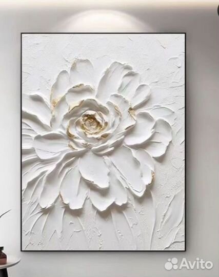 Интерьерная картина текстурный цветок большая