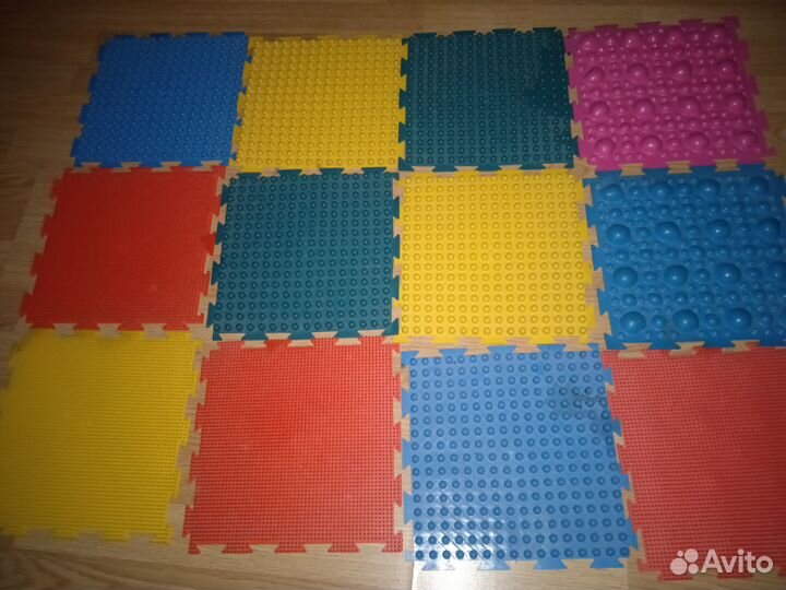 Детские массажные развивающие коврики-пазл