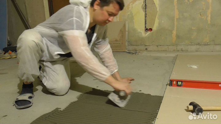 Ремонт ванной, туалета под ключ. Укладка плитки