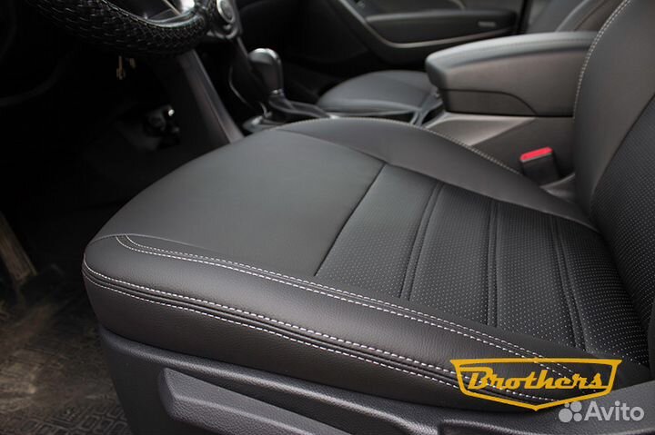 Чехлы Премиум Класса Hyundai Santa FE 3 черные