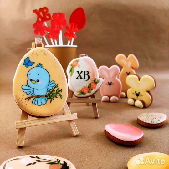 Пряники на Пасху, топперы в куличи