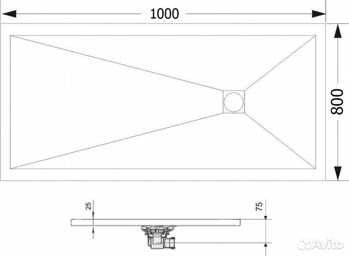 Поддон для душа RGW Stone Tray ST-0108G 80х100 с с