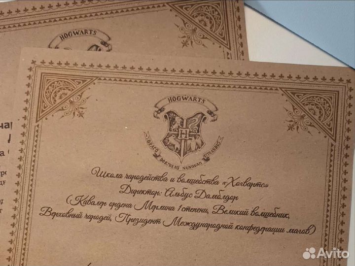 Письмо из Хогвартса Гарри Поттер именное