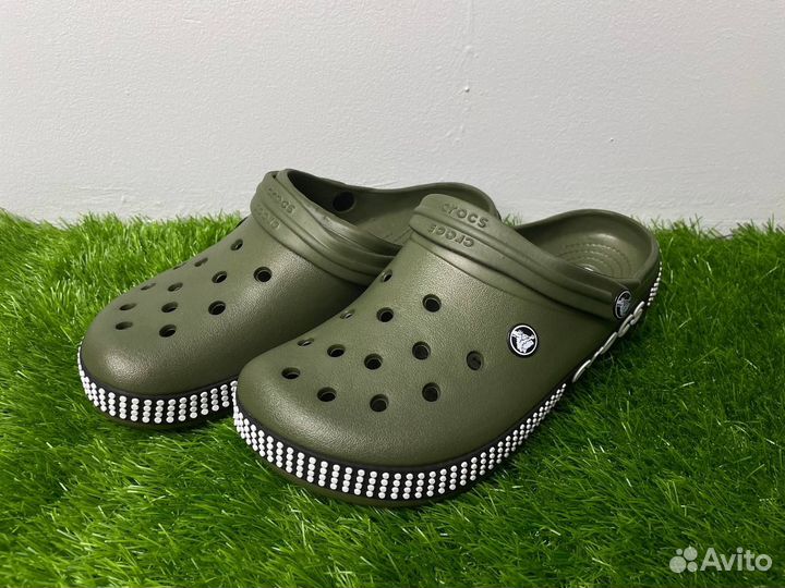 Crocs sabo зеленые в точку