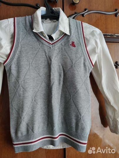 Рубашка h m + жилетка chessford 128