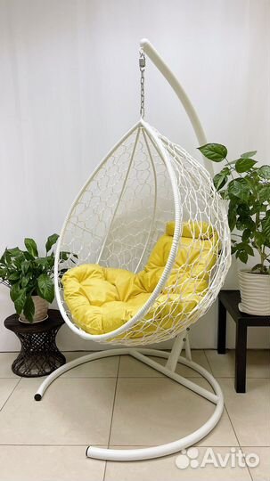 Кресло кокон подвесное из ротанга. Модель Капля